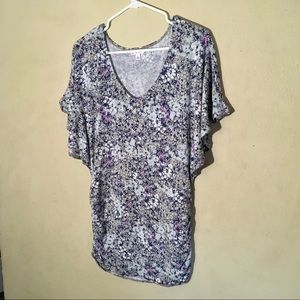 CAbi Short Sleeve Floral Tunic, Sz L